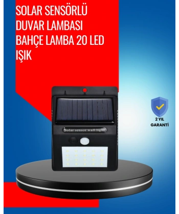 Solar Enerjiyle Çalışan IP65 Su Geçirmez 20 LED Duvar Lambası