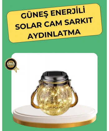 Solar Güneş Enerjili Dekoratif Cam Lamba