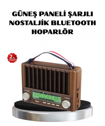 Solar Hoparlör Bluetooth FM AM SW Radyo Çok Fonksiyonlu Şarjlı