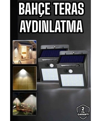 Solar Lamba Giriş, Bahçe Yol Avlu Hareket Sensörlü Led Parlak Gece Su Geçirmez