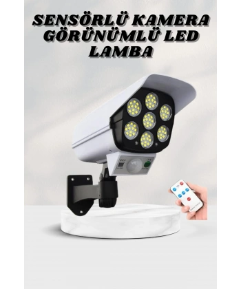 Solar Lamba Kamera Görünümlü Duvar Lambası Dönebilen Bahçe Aydınlatması