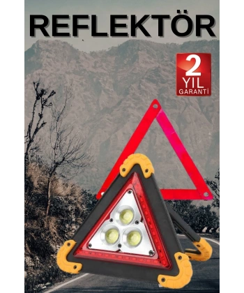 Solar Şarjlı Çok Fonksiyonlu Reflektör Işıklı Ikaz Lambası Acil Durum Reflektörü Acil Durum Uyarı Lambası