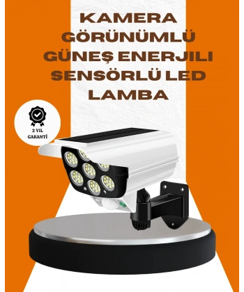 Solar Şarjlı Kamera Tasarımlı LED Duvar Lambası Hareket Sensörlü Dış Mekan Aydınlatma