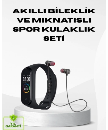 Spor Bileklik + Kablosuz Bluetooth Kulaklık Fitness Seti