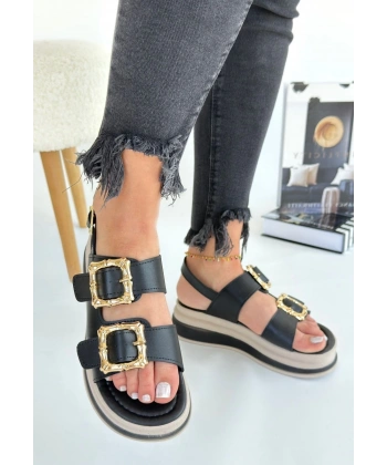 Stan Siyah Cilt Sandalet