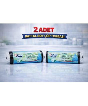 Star Plus Standart Büyük Boy Çöp Torbası 65x80 cm 10 Adet Dayanıklı Sızdırmaz Çöp Poşeti 2 Adet
