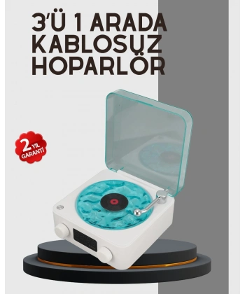 Stereo Sesli Gece Lambalı Bluetooth Hoparlör – Şık Vintage Tasarım