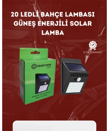 Su Geçirmez 20 LED Solar Aydınlatma | Dış Mekan için PIR Hareket Sensörü ile Akıllı Işık
