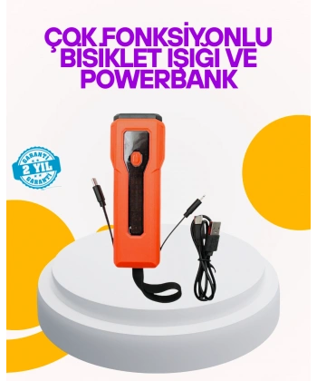 Su Geçirmez Bisiklet Işığı 5000 mAh Powerbankli Ön Far
