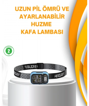 Su Geçirmez LED Kafa Lambası 53 Çalışma Modu Güç Ekranlı