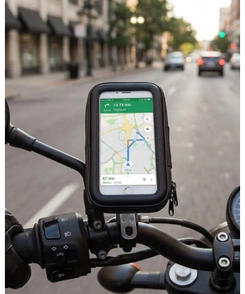Su Geçirmez Motosiklet Bisiklet Telefon Tutucu 360 Derece Döner Gidon Telefon Standı
