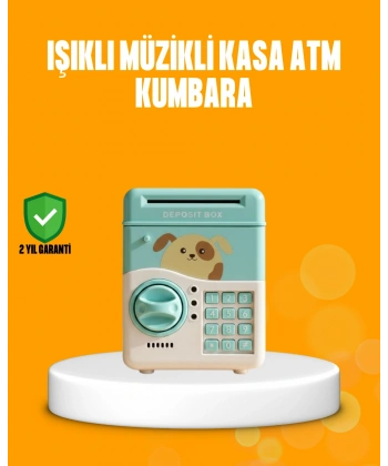 Su Yeşili ATM Kasa Görünümlü Elektronik Şifreli Çocuk Kumbarası