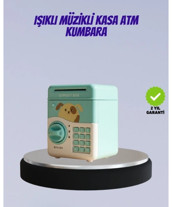 Su Yeşili Işıklı Sesli Elektronik Şifreli Çocuk Kumbarası