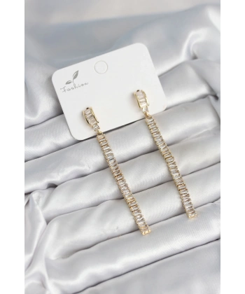 Su Yolu Baget Pirinç Kadın Küpe