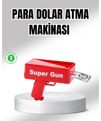 Super Money Gun Para Saçma Tabancası Yüksek Atış Güçlü Kırmızı Model