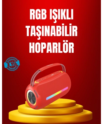 Suya Dayanıklı 20W RGB Hoparlör Bluetooth, USB, SD Kart ve AUX Girişli