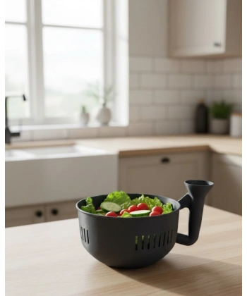 Süzgeçli Hazneli Sebze Yıkama Kabı Pratik ve Dayanıklı Mutfak Yardımcısı