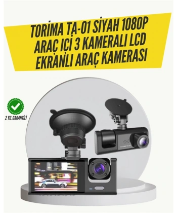 TA-01 3 Kameralı 1080P Araç Kamerası Siyah