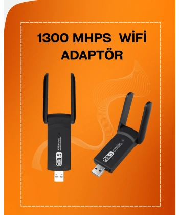 Tak-Çalıştır Özellikli Çift Bant WiFi Adaptör – 1200 Mbps