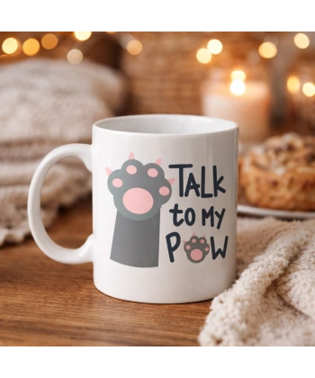 Talk To My Paw – Sevimli Kedi Patili Porselen Kupa MODEL 57