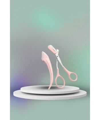 Taraklı Kaş Bıyık Makası Ve Kaş Ustura Seti Kaş Bıyık Tüy Alma Epilasyon Aleti 2li Set