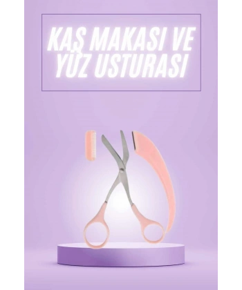 Taraklı Kaş Makası ve Ustura Seti Kaş Düzeltme Makası Kaş Bıyık Alma Aleti