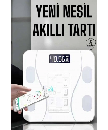 Tartı Baskül Dijital Elektronik Tartı Vücut Analiz Wifi Akıllı Yağ Ölçer