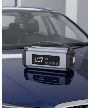 Taşınabilir Akü Takviye Cihazı Dijital Hava Kompresörü Powerbank ve LED Fener Bir Arada