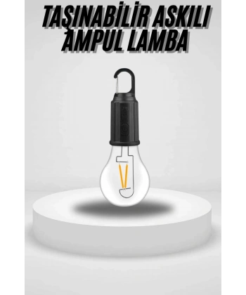 Taşınabilir Askılı Ampul Kamp Lambası Askılı Type-C Şarjlı Bahçe Lambası