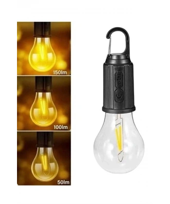 Taşınabilir Askılı Ampul Kamp Lambası Askılı Type-C Şarjlı Bahçe Lambası