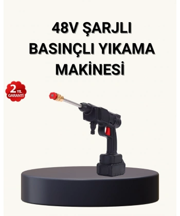 Taşınabilir Basınçlı Yıkama Makinesi – 5m Hortumlu, Köpük Şişeli, 48V Güçlü