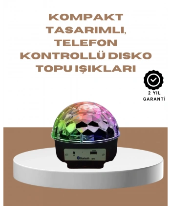 Taşınabilir Bluetooth Disko Topu Uzaktan Kumandalı Işık Efektleri
