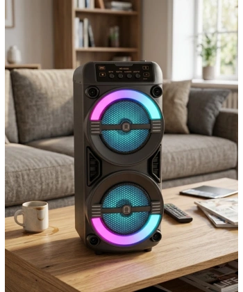 Taşınabilir Bluetooth Hoparlör RGB Işık Efektli Stereo Ses