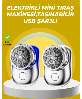Taşınabilir, cep boyunda, şarjlı elektrikli tıraş makinesi