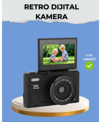 Taşınabilir Dijital Kamera 5K 75MP Stabilizasyonlu 18x Zoom Otofokus