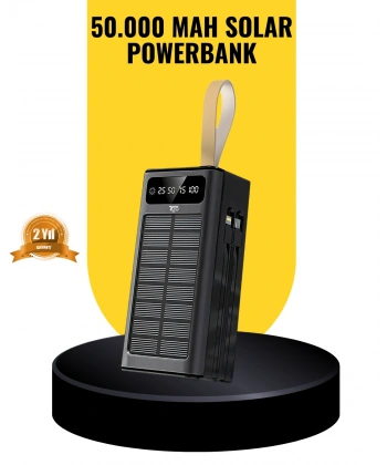 Taşınabilir Güneş Panelli Powerbank Çoklu Cihaz Şarj Destekli