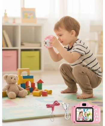 Taşınabilir HD Dijital Kamera Video Kayıt Fotoğraf Çekim USB Bağlantılı Şarjlı