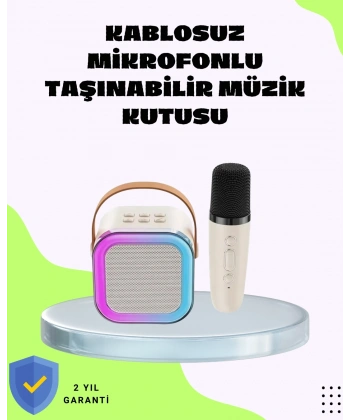 Taşınabilir Karaoke Mikrofon Seti Bluetooth Hoparlörlü