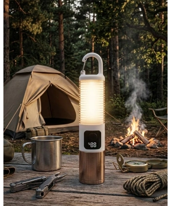 Taşınabilir LED Kamp Feneri USB Şarjlı Yüksek Parlaklık 500 Lümen Güç Göstergeli