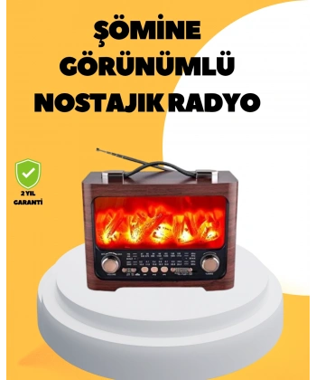 Taşınabilir Şömine Görünümlü Bluetooth Hoparlör – Solar Şarjlı, Alev Işıklı, 7W Ses