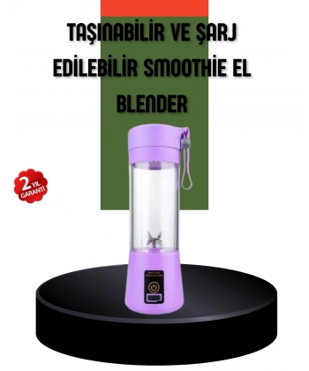 Taşınabilir USB Şarjlı Mini Smoothie Blender 380ml Çelik Bıçaklı Portatif