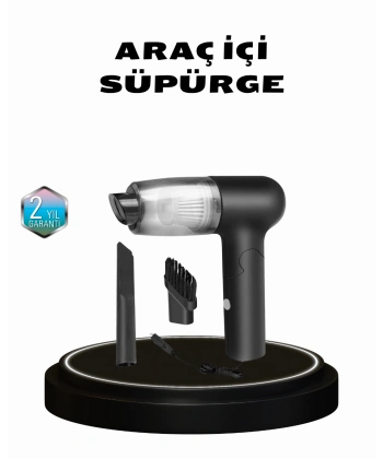 Taşınabilir Vakumlu Araç Süpürgesi – Katlanabilir Sap, Yıkanabilir Filtre, 120W Motor