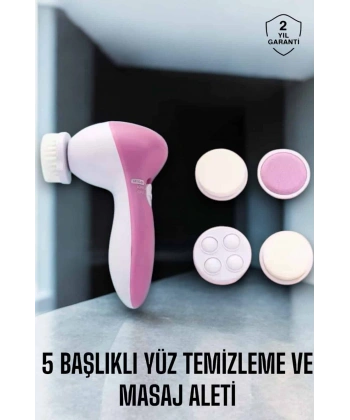 Taşınabilir Yüz Temizleme Cihazı Masaj, Peeling, Temizlik 5 Başlıklı