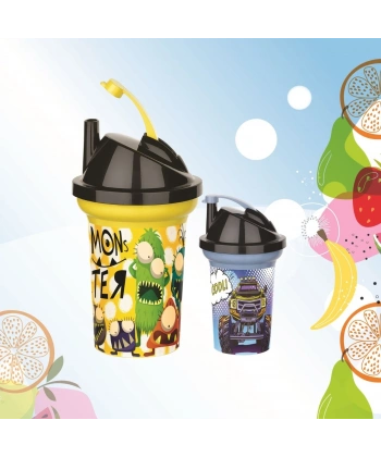 Tedy Pipetli Çocuk Içecek Bardağı Desenli Bardak 300ml