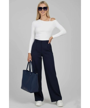 Tek Omuz İpli Bluz Beyaz T4328