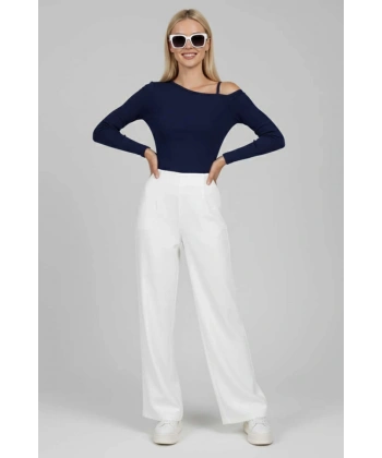 Tek Omuz İpli Bluz Lacivert T4328