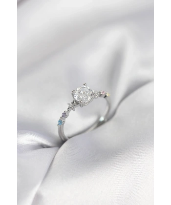 Tek Taş Model Zirkon Taşlı Gümüş Renk Kadın Yüzük