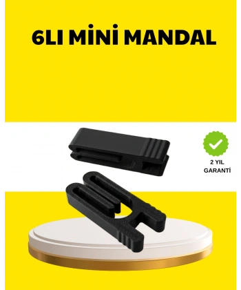 Tekrar Kullanılabilir Poşet Mandalı Siyah 6’lı Set