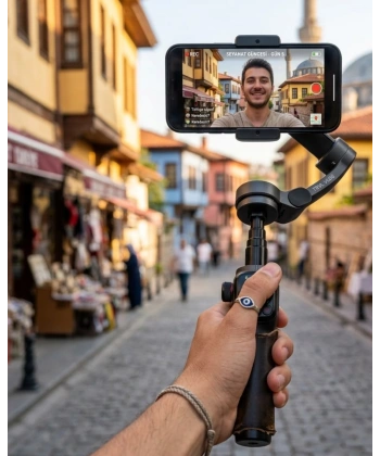 Telefon Gimbal Stabilizer Video Sabitleyici Vlog Çekim Aparatı