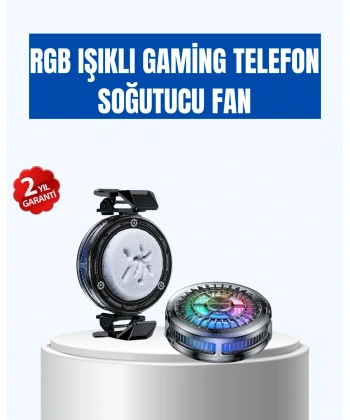 Telefon Soğutucu RGB Fan Sessiz Çalışma Tüm Modeller Uyumlu